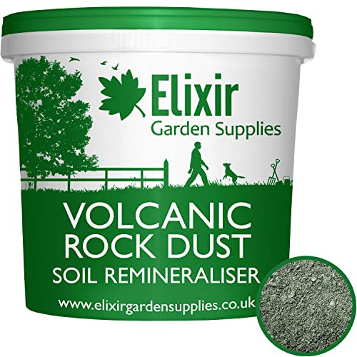 Elixir Gardens | Volcanic Rock Dust | Organic Fertiliser & Soil Remineraliser | 500g-25kg Options Available | 10kg Resealable Tub | Treats 20sqm