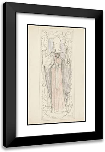 ArtDirect Antoon Derkinderen 13x18 Black Modern Frame and Double Matted Museum Art Print Titled - Amsterdam City Bast (1900-1903)
