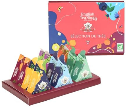 English Tea Shop - Coffret thés et infusions biologiques - 12 sachets pyramides - Sélection de thés - Cadeau thé