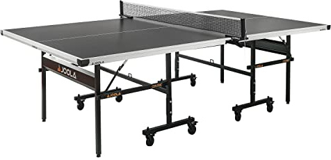 JOOLA Centric - Professional Table Tennis Table with Quick Clamp Ping Pong Net and Post Set - 10 Minute Easy Assembly - Foldable Ping Pong Table with Single Player Playback Mode
