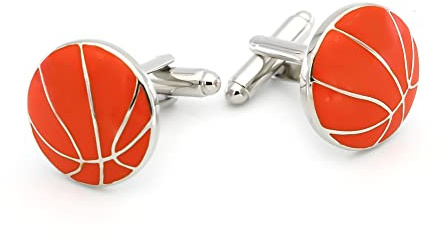 Manschettenknöpfe Sport – originelle Manschettenknöpfe für Spieler, Sportler oder Club – Verkauf als Paar – Zubehör oder Kostüm, Hemd und Jacke, Smoking, Basketball, One size