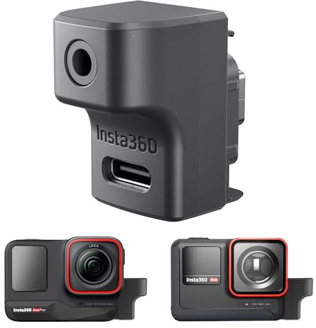 CYNOVA ACE PRO - Adaptador de 2 micrófonos para Insta360, compatible con Insta 360 Ace Pro Support Capture Audio 3,5 mm USB-C Port Action Cámara Insta 360 ACE Pro 2 Accesorios