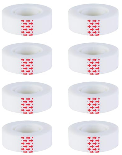 Unsichtbares Klebeband, Nachfüllpackung für unsichtbares Klebeband - Beschreibbares Klebeband 8 Rollen | Leicht abreißbares Nachfüllband mit beschreibbarem Kleber, Breite 0,71 x Länge 984,25 Zoll, zum