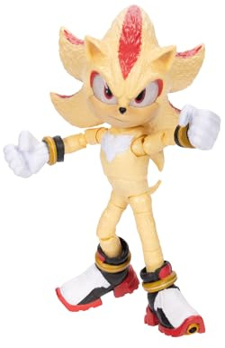Sonic 3 Movie Super Shadow Action Figure Articolata 13 cm - Giocattolo da Collezione per Bambini e Appassionati di Sonic Action Figure