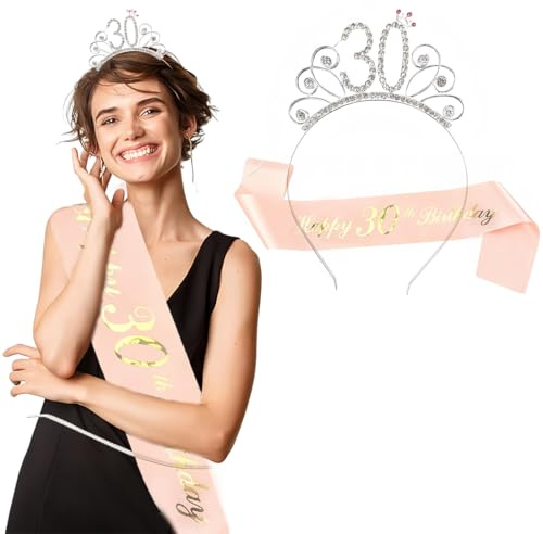 Couronne Anniversaire Écharpe, écoration Anniversaire Strass Couronne Echarpe, Femme Anniversaire Diadème Couronne, cadeau femme