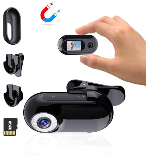 Xilecam Mini Action Cam1080P et Carte mémoire 32 Go Caméra de Casque Moto Bodycam Mini caméra Multifonction Accessoires Body Cam