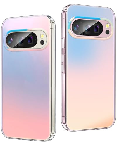 2Buyshop Handyhülle für Google Pixel 9 Pro XL Hülle Stoßfeste Kratzfeste Holografisch Irisierend Robust PC Hülle mit Farbwechsel Effekt Matt Schutzhülle für Google Pixel 9 Pro XL 5G Case Cover