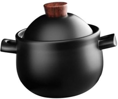 MOTHNUR Ceramic Stew Pot Lid 1.8l Large Capacity Household Claypot for Cooking Soup and Porridge High Temperature Resistant Gas Stove-compatible Kitchen Essential