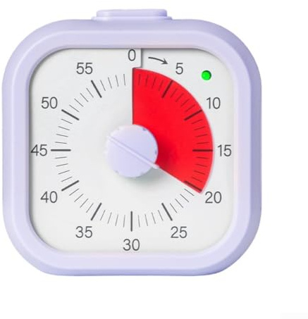TDCuizent Visuell timer för med väckarklocka funktionshanterare för läxor och läggdagsrutiner barnvänlig nedräkningstimer med tydlig display för hemskola resor (lila)