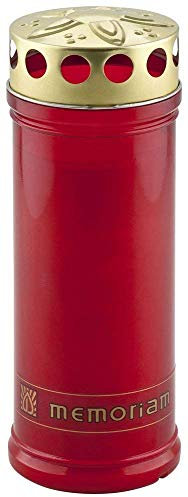 Lot de 10 lanterne funéraire Bougies Rouge, 20 x 7 cm – 3795 _ – env. 7 jours Durée de combustion – ölkerze – Bougie tombale