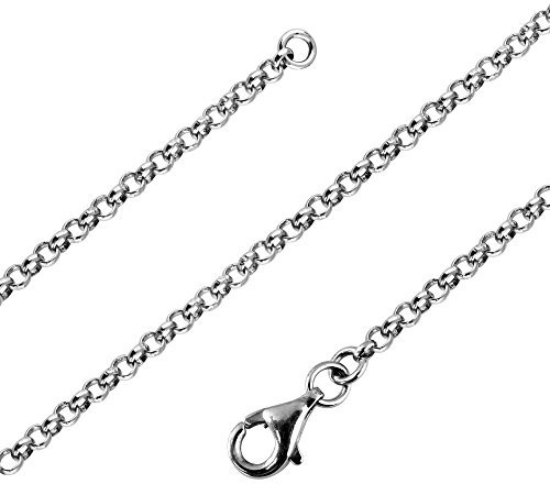 Avesano Erbskette Damen 925 Silber 2,2 mm Rolo Kette „Made in Italy“ - Sterling Silber Halskette ohne Anhänger - Silberkette 42 cm - Geschenkidee für Frauen 101012-042