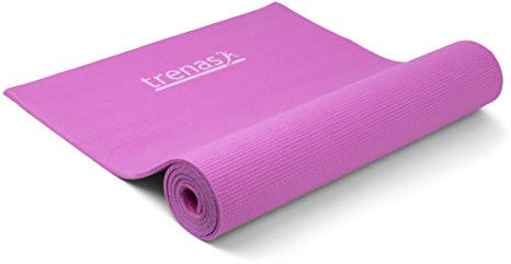 trenas - Yogamatte, Gymnastikmatte, Pilatesmatte, gepolstert, rutschfest, für Fitness, Pilates, Gymnastik, 173 x 61cm, 6 mm Stärke
