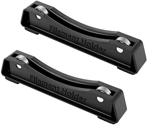 Jubaopen 2PCS 3D Printer Spool Holder Filament Mount Rack Plastic Filament Spool Bearing Design Storage Holder for PLA/ABS/TPU/Other 3D Printing Materials(16.5×2.3×3.4cm, Black)