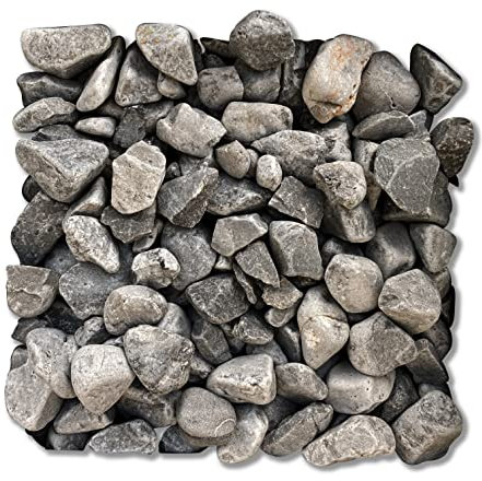 Zandobbio Ciottoli Decorativi Grigio Cenere per Giardino Aiuole Vasi Vialetto 25kg (15-25mm)