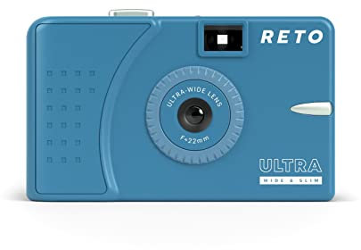 RETO Ultra Wide und Slim 35 mm Wiederverwendbare Tageslicht-Filmkamera – 22 mm Weitwinkelobjektiv, fokusfrei, leicht, einfach zu bedienen (Blau)