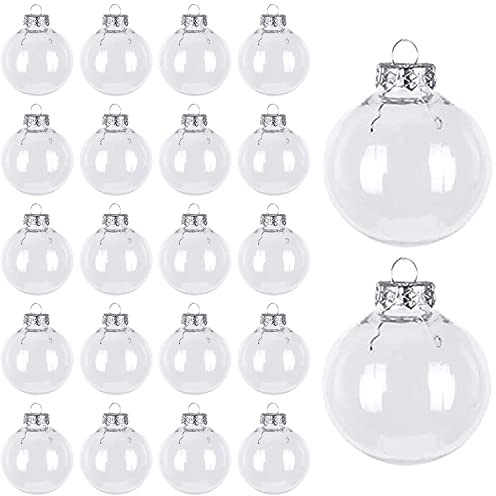 FINDIR 20pcs Weihnachtskugeln Transparent Baumkugeln Weihnachten Plastik Christbaumkugeln 6cm Weihnachtsbaumkugeln für Weihnachten Party Christbaumschmuck Hochzeit Geburtstag Dekoration