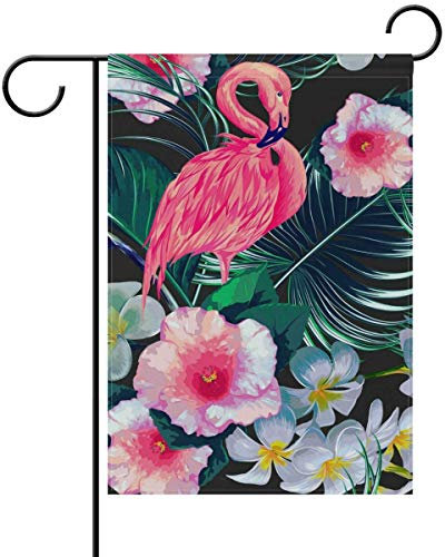 Panneau d'extérieur - Fleurs tropicales - Feuilles de palmier - Bannière d'intérieur - Couleurs vives - Résistant aux UV - 32 x 48 cm