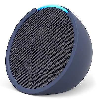 Echo Pop | Full sound compact Wi-Fi and Bluetooth smart speaker with Alexa | Charcoal and a Made For Amazon Sleeve for Echo Pop (2023 release), Blue