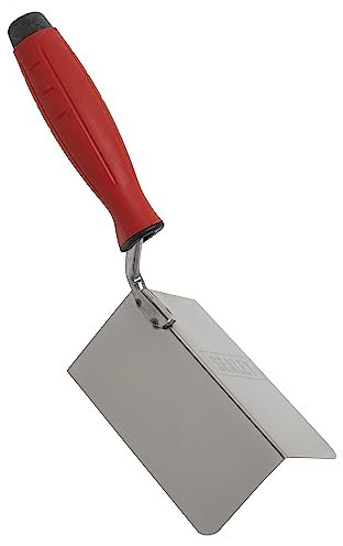 Sealey 120 x 60mm Stainless Steel External Corner Trowel, Rubber Handle - T1803
