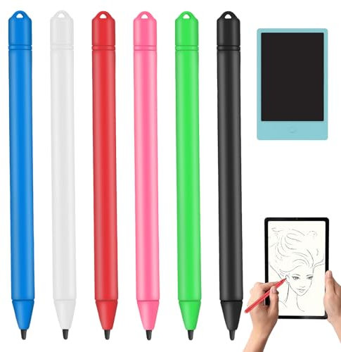 6 Stück Ersatzstift Stift für LCD-Schreibtafel, Tablet Stift für LCD Maltafel, Writing Board Pens, Schreibtafel pens für LCD, Geeignet für LCD-Schreibtabletts und Zeichentabletts