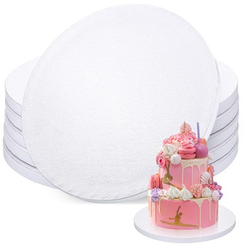 Yimomoyi 5 Pezzi Sottotorta Tondo, 12mm Spessi Vassoio Torta, Vassoio Torta Rotondo Riutilizzabile in Cartone, Sottotorta Tondo per Feste Matrimoni, Decorazioni per Torte (30cm/12inch)
