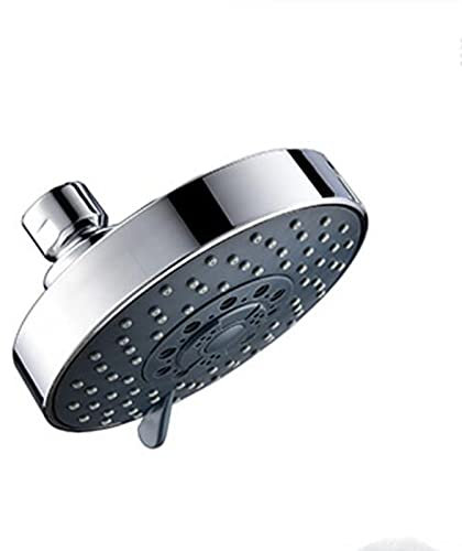 Pomme de douche à effet pluie 11,4 cm haute pression fixe avec 4 réglages Buses en silicone pour un nettoyage facile Angles réglables Finition chromée