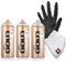 Montana Gold Sprühdosen Set, Gold + Silber + Copper Chrom - Sprüharben mit hoher Deckkraft 3 x 400ml + Maske + Nitril Handschuhe