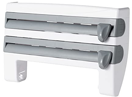 Estante de almacenamiento 3 en 1 para cocina, dispensador de papel de aluminio, soporte para toallas de papel, rollo de papel