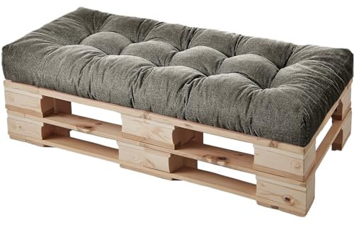 HJZPWB Tela de Lino Cojin Banco 8 cm de Grosor Cojines para Banco Estilo Capitoné Cojin para Banco Exterior Antideslizante Colchoneta Tumbona Grueso Cojin Sofa Exterior,Gris,200 * 60 * 8cm