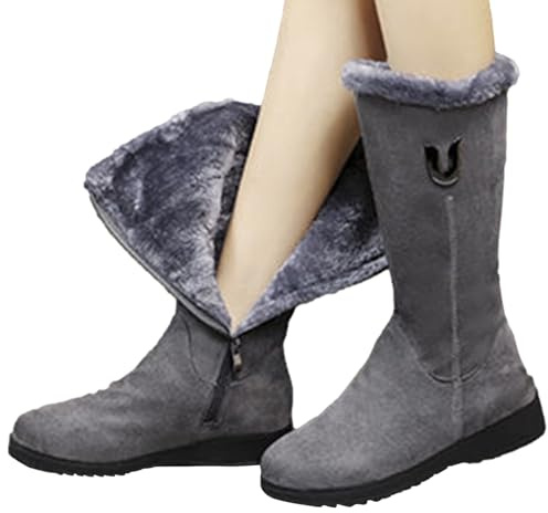 Acunny Botas de Nieve para climas fríos, Botas de Nieve de Invierno para Mujer, cálidas Botas de Invierno de Media Altura para Exteriores | Botines Modernos Antideslizantes Impermeables para Mujer y
