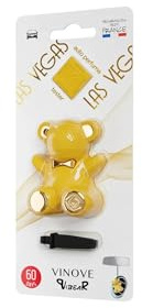 VINOVE Auto Duftfigur ViBEAR | Französische Parfums | bis zu 90 Tage dezenter Duft | Italienisches Design | Clip & Anhänger | Auto-Lufterfrischer Träger für Geruchsneutralisierung (1 Stück, LAS VEGAS)