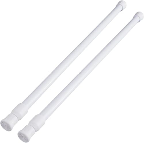 2 Pieces 40-70 cm Tension Rod for Curtains | Adjustable Extendable Curtain Poles, No Drill Telescopic Curtain Pole, Spring Loaded Curtain Rods for Shower, Wardrobe, Door