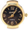 Hemobllo Quarzuhr Fingerringe Retro Digitale Ringuhr Römische Ziffern Zeituhr Dekoration für Männer Frauen Paar (Goldschwarz)