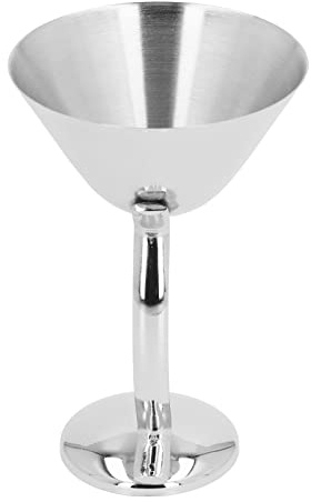 Copa de Martini de Acero Inoxidable 150ml Copa de Cóctel de Acero Inoxidable Copa de Restaurante Chapada en Cobre (Color Acero Inoxidable)