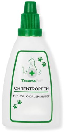 TraumaPet Ohrentropfen für Hunde & Katzen 50 ml | Ohrenreiniger mit kolloidalem Silber | Zur Pflege bei Ohrmilben, Hefepilzen & gereizten Ohren | Unterstützt bei Juckreiz, Rötungen & Geruch