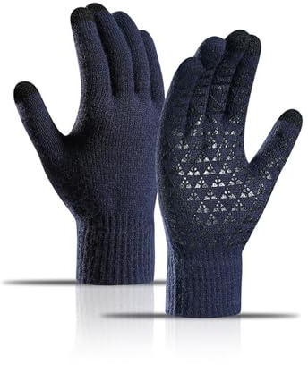 Long Keeper Guanti Invernali Uomo Donna - Guanti Touch Screen Termici a Maglia Elastica Guanti Guida Caldi Antivento Antiscivolo per Ciclismo Corsa Sportivi