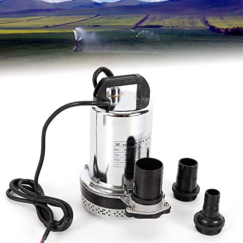 Submersible Pump DC Sewage Dirty Water Pump Stainless Steel Durable Drain Septic Sump Celler Pump 6000L / H Submersible Pond Pump for Clean Pool and Pond Draining, Immersion Depth 0.5-8 m