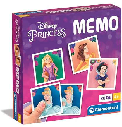 Clementoni Lernspiel Memo Princess 80 Fliesen - Für Kinder 4-6 Jahre, Hergestellt In Italien 18302