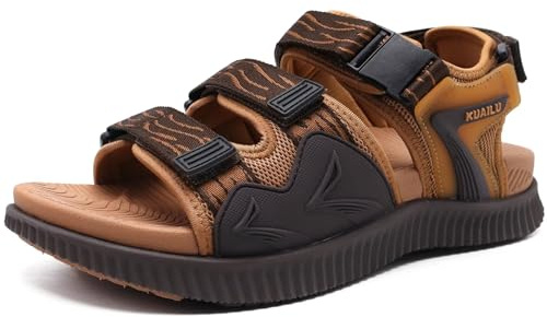 KuaiLu Sandalias Hombres Senderismo Ortopedicas Ajustables Verano Exterior | Deportivas Comodas Caminar Puntera abierta Ligera Viajes Playa Antideslizantes Zapatos EU40-48