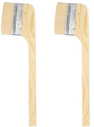 HARFINGTON Paint Brush 2Pcs 4 Brush Width Soft Wool Variety Angled Bend Brushes Radiator Paint Brush for Painting Furniture Walls Treatment, Light Brown