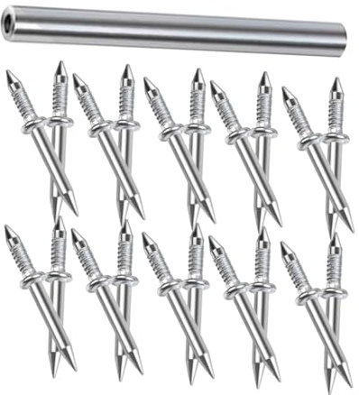 COMNESTBI 50 Pièces Clous De Fixation Pour Plinthes Marteau Et Clous Ongles Doubles Vis à Double Tête Clous Suspendus Cloueuse à Double Tête Vis Clou De Sol Ongles Assortis Le Fer Silver