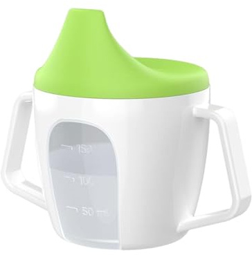 Hobngmuc Bicchiere Antigoccia Per Bambini Con Doppie Maniglie E scaIa Graduata - Resistente Al Calore 100°C, Leggero & Anticaduta, Bicchiere Da Apprendimento Per neonatti, Pratico Da Portare