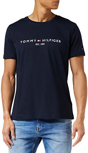 Tommy Hilfiger Herren T-Shirt Kurzarm Core Tommy Logo Rundhalsausschnitt, Blau (Sky Captain), XXL