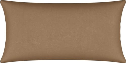 Erwin Müller Kissenbezug, Kissenhülle Single-Jersey Murnau - braun Größe 40x80 cm - bügelfrei, strapazierstark, elastisch, mit Reißverschluss