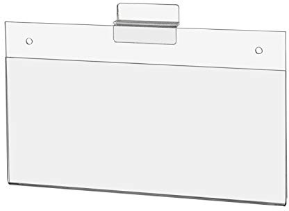 Marketing Holders 6 Pack Slatwall Sign Holder Fits 8.75 x 4 Advertisement Landscape Sales Flyer Informational Sheet Horizontal Display Clear Acrylic Slat Wall Display