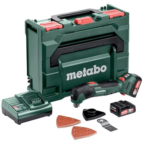 Metabo PowerMaxx MT 12 613089500 - Strumento multifunzione a batteria con batteria 2 x 2 Ah, 12 V, design sottile, luce a LED, accessori inclusi
