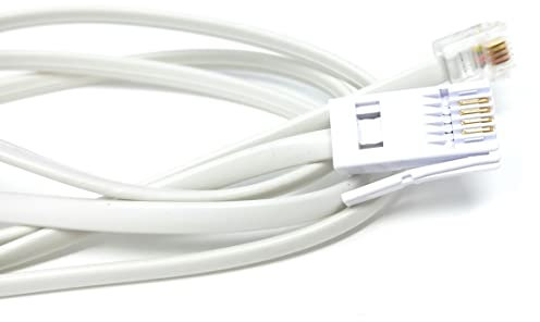 DRUT 1m BT to RJ11 4 Wire (431A) Male to Male UK Telephone Modem Lead Cable 3.3ft White
