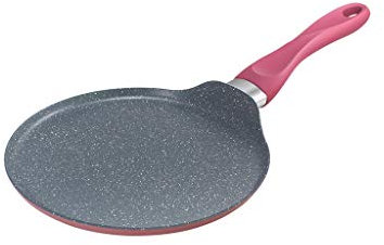 Padella in ferro battuto - Padella per frittelle Rivestimento antiaderente per frittate, bistecche, pizza, verde (rosa)