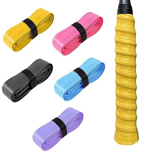 VIKY® 5 Stück Griffband Tennisschläger, Tennis Griffband Badmintonschläger, Rutschfest Atmungsaktiv Griffbänder Tennis, Selbstklebend Badminton Griffband für Tennisschläger, Badminton, Squash Schläger