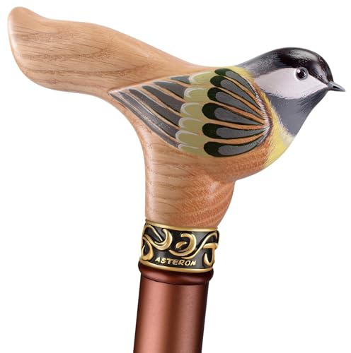 Stylish Walking Stick for Women - Birdie - Cool Sticks for Seniors Women Fashion Walking Sticks (Adjustable, Tawny)